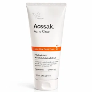 Acssak Acne Clear Facial Foam Salicylic Acid Cleanser for Acne-Prone Skin | Dermagen